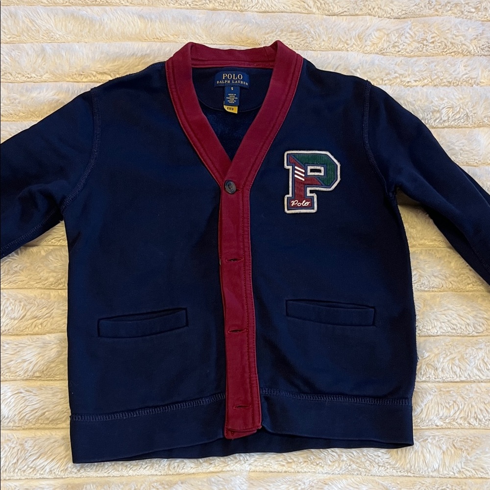 Polo by Ralph Lauren Navy and Red Cardigan Set